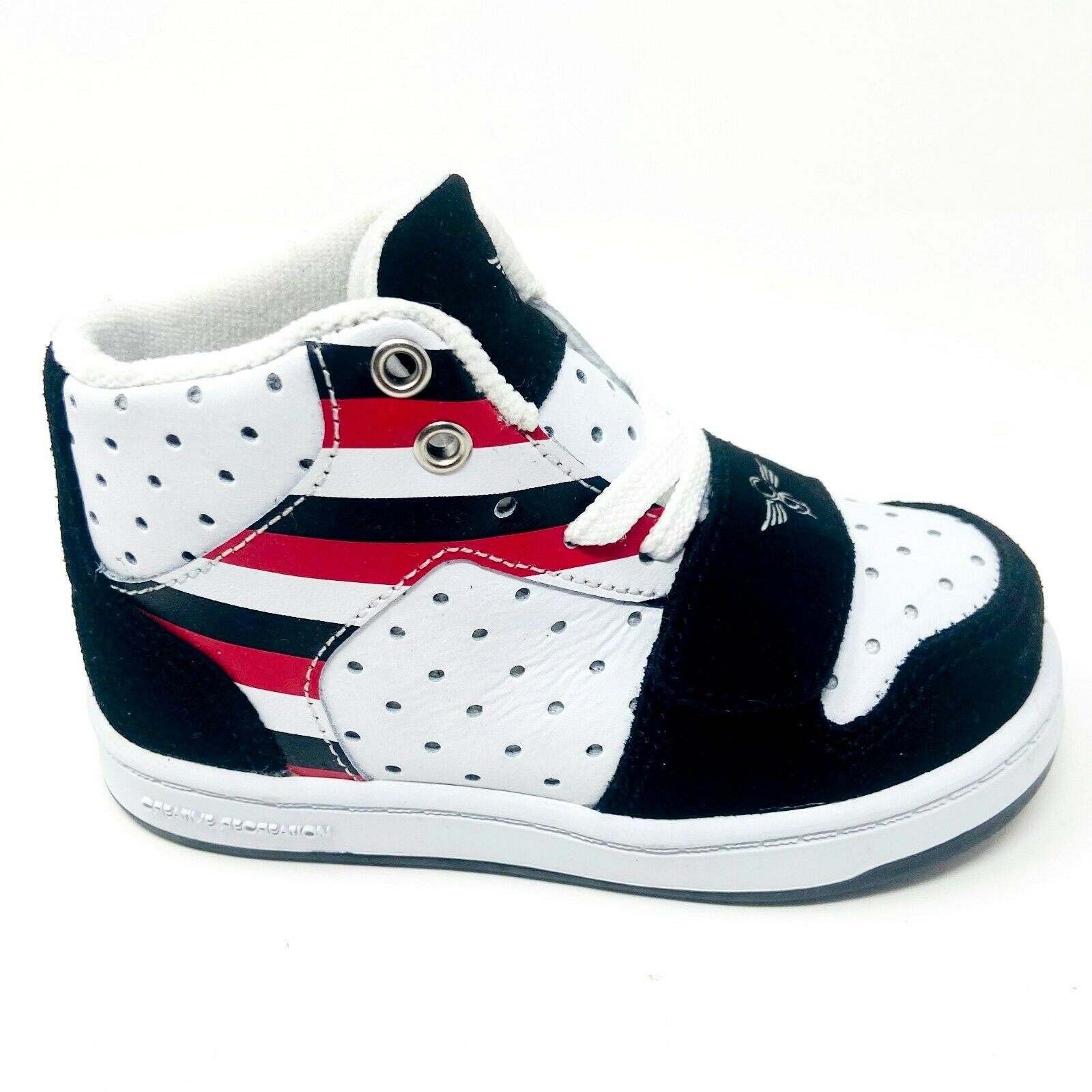 Creative Recreation Cesario Black White Red Stripes Toddler Baby Sneakers