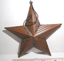Texas  Star Christmas Copper Color Hanging Ornament 2013 metal textured Western - £8.66 GBP