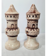 7&quot; Tall Ceramic Chess Piece Set of 2 White Red ROOK Castle Office Home D... - $22.95