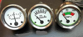 Massey Oil Pressure (Female)Temp+ Amp Gauge Set TE20,TO20,TO30,T035,F40 Tractor. - £16.49 GBP