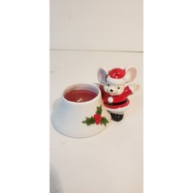 Vintage Fitz &amp; Floyd Santa Mouse Candle Holder 1978 Hand Painted Japan - $164.45 MXN