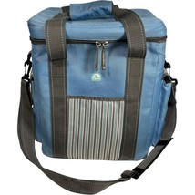Igloo insulated soft cooler bag ZR246504 powder blue grey striped 14 x 1... - $27.55