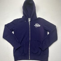 Nike Women&#39;s Large Purple Full Zip Hoodie Jacket Coat Scrip Logo Left Pockets - £18.74 GBP
