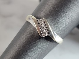 Womens Vintage Estate 10K White Gold Diamond Ring 1.5g E6764 - £139.24 GBP