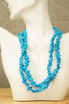 Artisan Jewelry Supply Lot Overdyed Blue Howlite Gemstone Bead Rough Nec... - $34.64