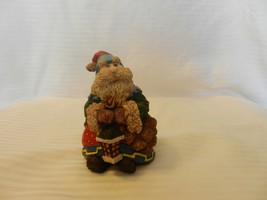 Resin Multi Colored Santa Claus Figurine, With Lantern, Old Fashioned Style - £19.77 GBP