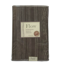 Benson Mills Flow Spillproof Tablecloth 60&quot; x 120&quot; Brown Wood Grain Design - £26.11 GBP