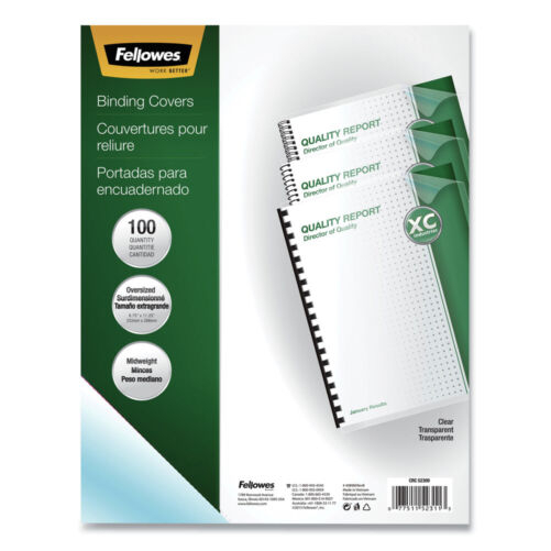 Fellowes 52311 BINDING COVERS CRYSTALS CLEAR OVERSIZE 1 - $67.99