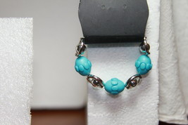 Paparazzi Bracelet Kids - Starlet Shimmer (new) BLUE BEADS AND SILVER - $3.19