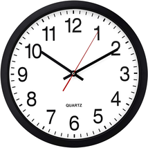Bernhard Products Black Wall Clock, Silent Non Ticking - 16 Inch Extra Large - £41.05 GBP