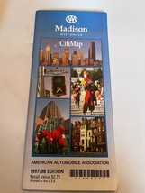 Madison Wisconsin WI CitiMap AAA 1997-1998 - £7.98 GBP