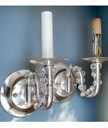 2 Romantic Wall Sconces Chrome &amp; Crystals Candle Shabby Chic Hard Wired ... - €60,18 EUR