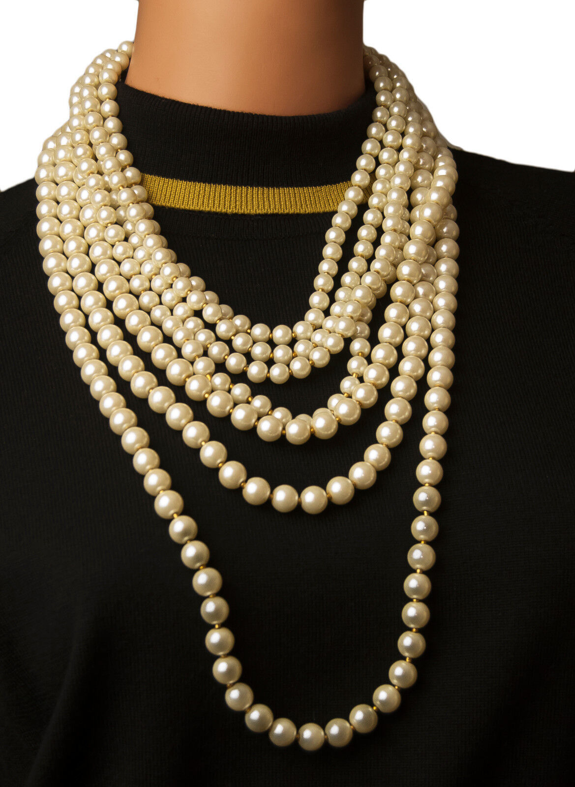 New Trendz 7 strand 16" graduated faux pearl necklace - £15.77 GBP