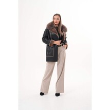 Vinci The Avalon Shearling Black Leather Women Jacket image 4