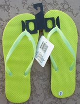 womens flip flops lime green sizes 7 or  9 nwt - $4.11