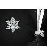 Stunning vintage look silver plated elegant flower celebrity brooch broa... - $22.58