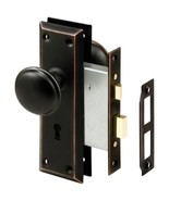Prime-Line E 2495 Mortise Keyed Lock Set with Classic Bronze Knob � Perf... - $39.09