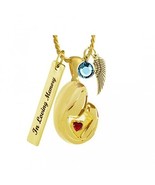Mother &amp; Child Red Crystal Gold Ashes Urn - Love Charms™ Option - $39.95