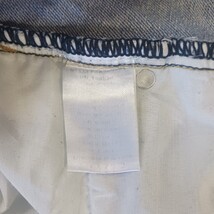 Sadie & Sage Women's Blue Button Fly Denim Frayed Mini Skirt Pockets Waist 32" image 4