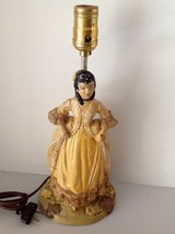 1930s 13.5&quot; Chalk Ware Table Lamp, RARE Southern Belle Figure, Works Exc... - £19.47 GBP