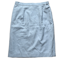 Brownstone Studio Womens 14P Vintage Blue Tweed Knee Length Pencil Skirt - £14.76 GBP