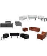 Stainless Exo-Frame Leather French-Swiss Sofa-Loveseat-Chair Br Blk Off-... - $67,185.47 MXN+