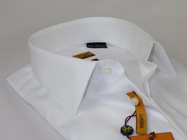 Mens ENZO Egyptian Soft Cotton Dress Shirt Barrel Cuff Wrinkle Free 61101 White image 4