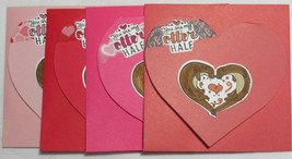 Valentine&#39;s Day Handmade Heart Card 3&quot; x 3&quot; Lot 4 w/envelope U are my Otter Half - £8.63 GBP