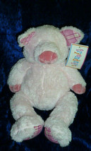 Friendzies Pink Pig Plush Plaid Ears, Marshmallow Soft Guy Nwt 11&quot; - £22.94 GBP