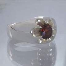 Red Purple Burma Spinel 925 Silver Ring Size 10 Floral Volcano Style Design 159 - £87.12 GBP