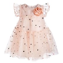 Bonnie Baby Baby Girls Metallic-Dot Mesh Dress, 24Months - $25.74