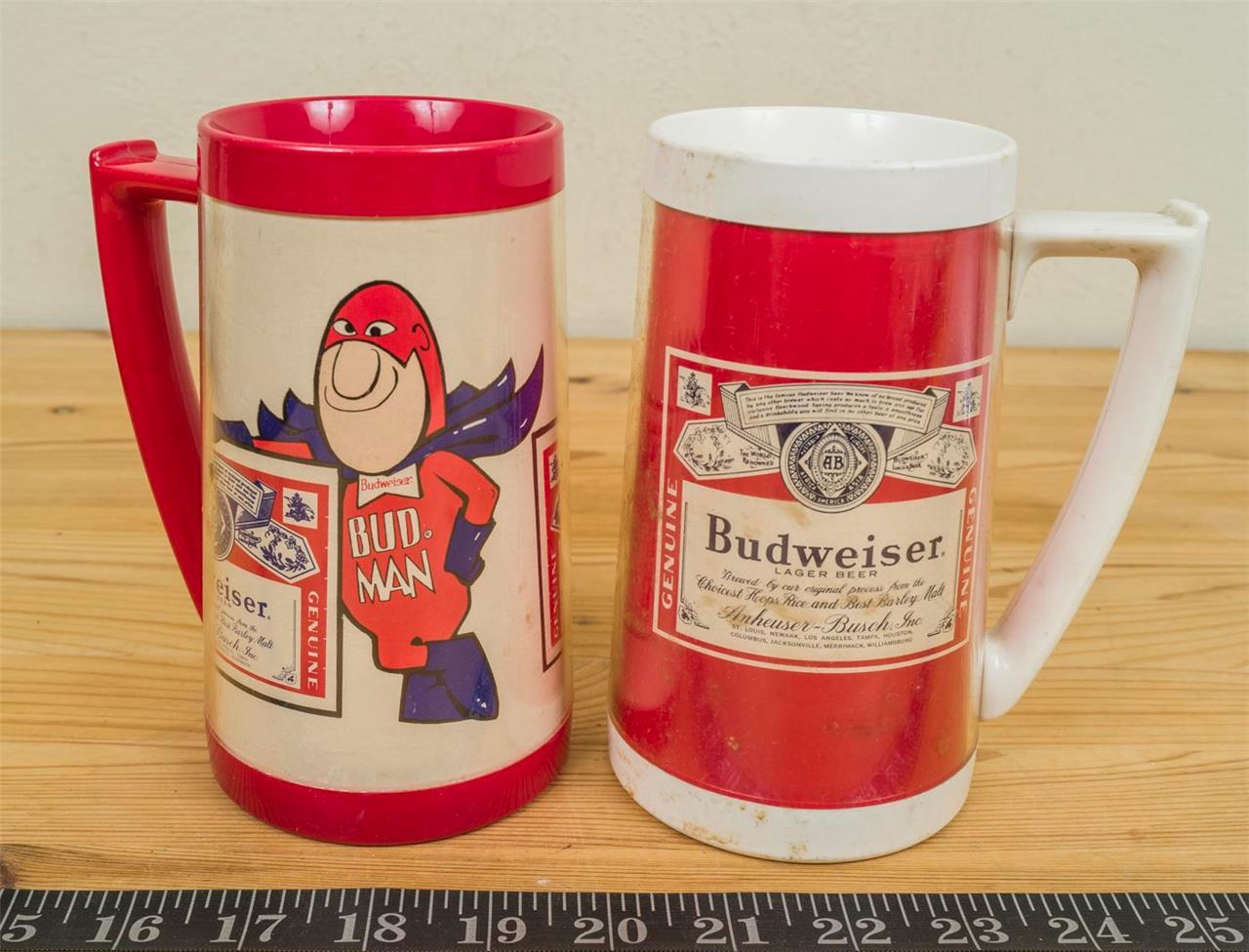 Primary image for Vintage Budweiser Beer Lot of 2 Plastic Mugs hk