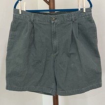 Savane Men’s Chino Shorts Size 38 Green Pleated 1980s-90s Vintage - $24.70