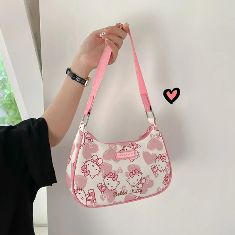 Miniso Hello Kitty Underarm Bag for Women Y2K Sanrio Kuromi Mymelody Messenger T - £17.56 GBP