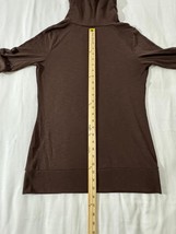 Cato Women's Brown Cowl Neck Short Sleeve Pullover Blouse Sweatshirt Size Medium image 10
