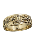 Whiting &amp; Davis Gold Tone Bangle Bracelet Repousse Designs Antiqued Safe... - $561.02 MXN