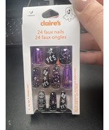 24pc Claire’s Fake False Press On Fortune Teller Purple Black Long Coffi... - $91.80 MXN