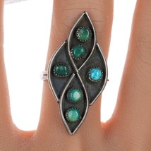 sz9.5 Vintage Zuni silver and turquoise ring - £75.36 GBP