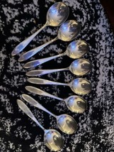 8 Round Bowl Cream Soup Spoons  Reverie Nobility Oneida 1937 EUC - $28.22