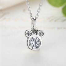 Silver Plated Mickey Mouse Zircon Pendant Necklace - FAST SHIPPING!!! - £6.38 GBP