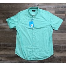 Bugatchi Mens 2XL Green 8 Way Stretch Button Up Shirt New $149 Tags - $46.52