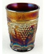 Northwood Grape & Cable Amethyst Carnival Glass Iridescent 8 oz Tumbler - $276.07 MXN