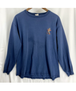 Vintage 90s Disney Tigger Long Sleeve T Shirt Adult Large Blue USA Made ... - $28.66 CAD