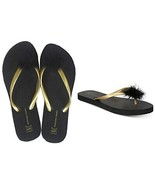 INC International Concepts Flip Flops Black Sandals Size 8/9 - $15.57 CAD