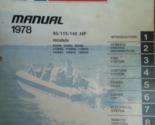 1978 Evinrude Service Atelier Réparation Manuel 85 115 140 HP OEM Bateau... - $68.86