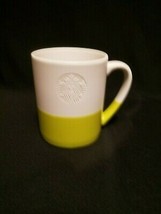 2014 Starbucks White Green Two Tone with Mermaid Logo Coffee Cup 4in Mug 14 oz - £12.54 GBP