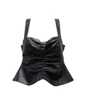 A.L.C. Sleeveless Peplum Top In Viscose Women Black Size 10 - $112.10