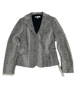 KAY UNGER NEW YORK Blazer Womens Size 4 Tailored Fitted Animal Print Jac... - £28.52 GBP
