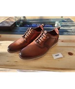 Stacy Adams Sync Plain Toe Elastic Lace Up Sneaker Leather Cognac 25662-... - £93.69 GBP