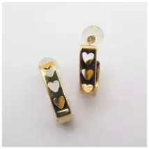 Heart Cut Out J Hoop Earrings 14k Yellow Gold - $230.00